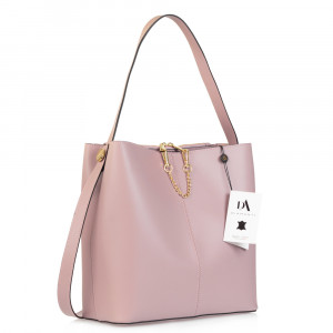 Geanta dama din piele naturala DiAmanti Ysabelle Roz Lila